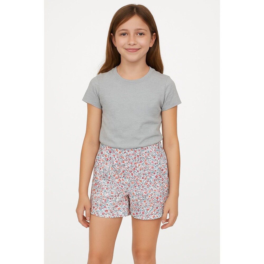 GapKids Floral Print Shorts - Size XL (12-13) - White with Red and Green Flowers